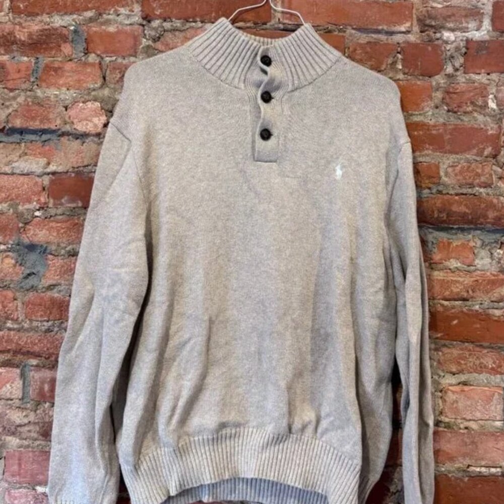 Men’s Polo Ralph Lauren Long Sleeve Pullover – Heather Tan – Size XXL